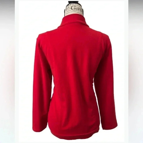 Susan Graver Red Long Sleeve Jogger Jacket Gold Hardware Size Medium - Picture 3 of 9